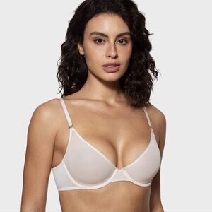 New Inlyric Mesh Sheer Black Scoop Bra Size 34D